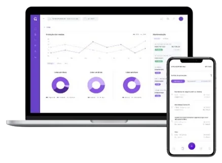 ERP Aurora em notebook e celular